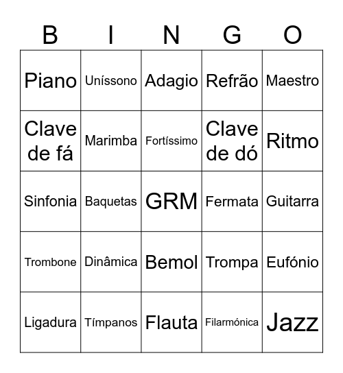 Jantar GRM 2024 Bingo Card