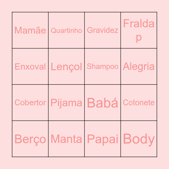 BINGO DA LUÍSA Bingo Card