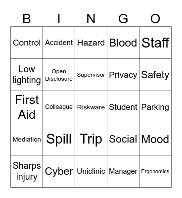 WHS Bingo Card