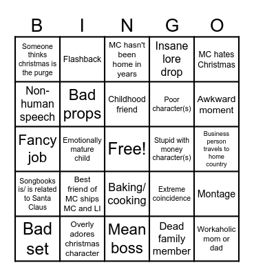Christmas Movie Bingo! Bingo Card