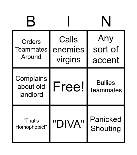 DOM FORTNITE BINGO Card
