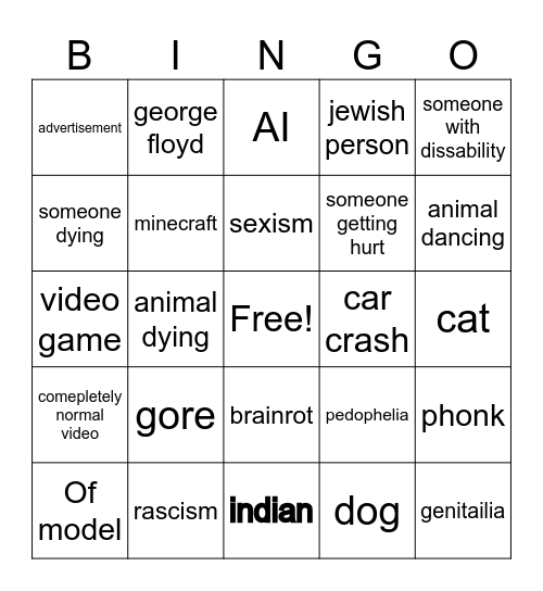 instagram reels Bingo Card