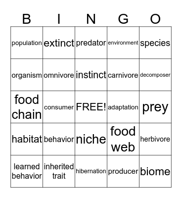 LIFE SCIENCE Bingo Card