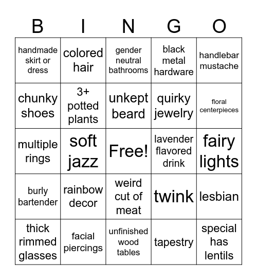 The Black Cypress Bingo Card