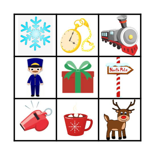 POLAR EXPRESS BINGO Card