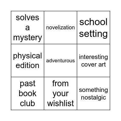 2025 Natively Novel Mini-Bingo Card