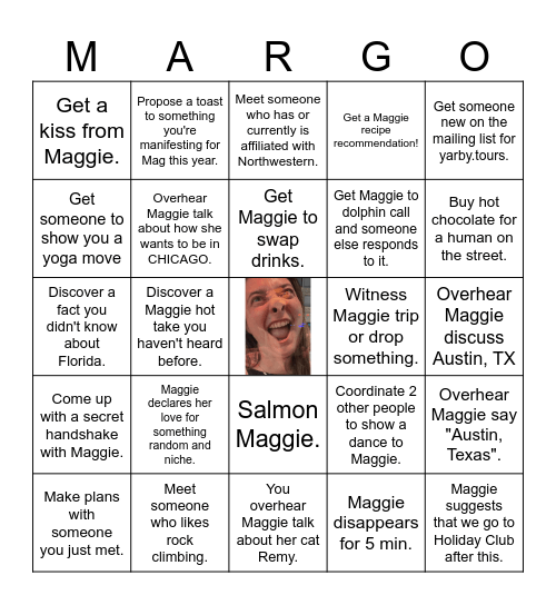 MARGIE 30th BIRTHDAY BINGO Card