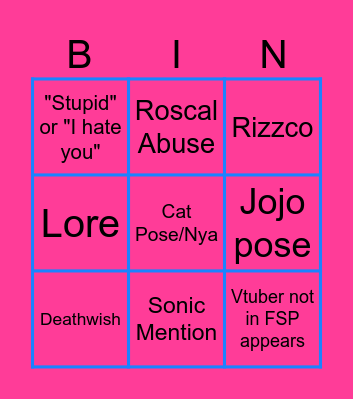 Rosco 3D Bingo Card