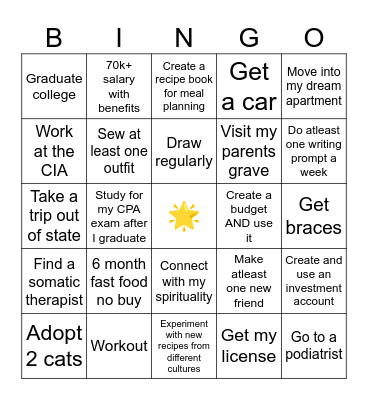2025 Manifestation Bingo Card