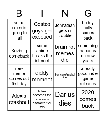 2025 bingo card Bingo Card