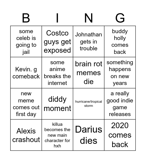 2025 bingo card Bingo Card