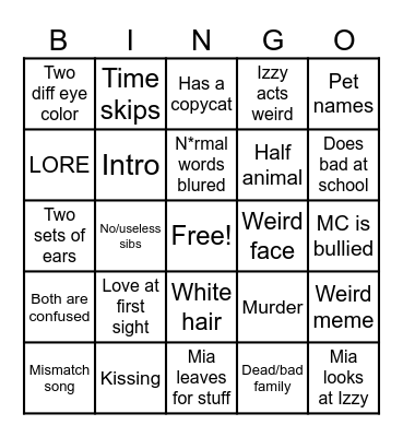 Bingo 1 Bingo Card