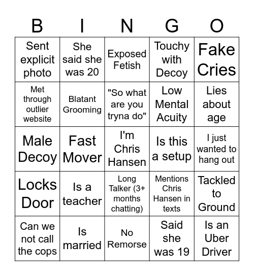 Pred Bingo Card