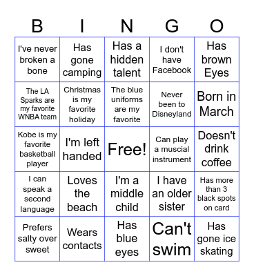 UCLA Women's Basketball Bingo Card