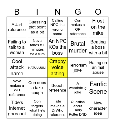 DnD Bingo Card