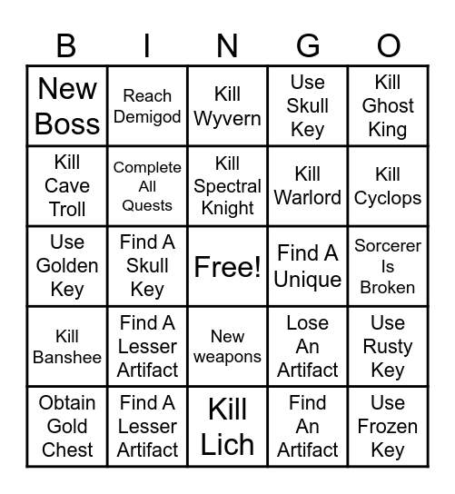 DaD Season 5 BINGO Card