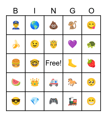 Emoji Bingo Card