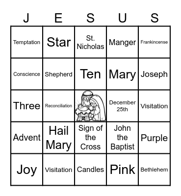 Happy Birthday Jesus Bingo Card