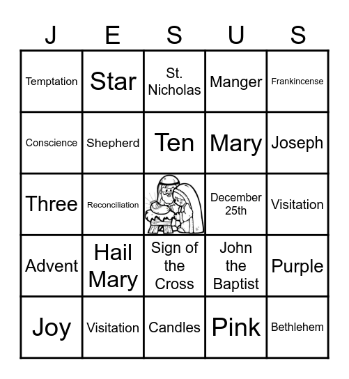 Happy Birthday Jesus Bingo Card