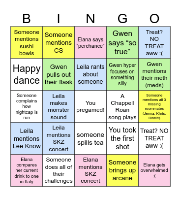 Bar Crawl Birthday Bingo!! Bingo Card