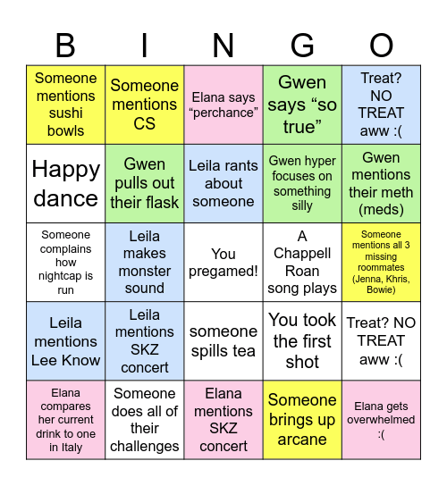 Bar Crawl Birthday Bingo!! Bingo Card