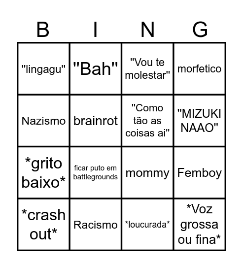 vonky bingo Card