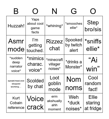 welcome to silly audio man bingo! Bingo Card