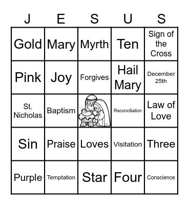 Happy Birthday Jesus Bingo Card