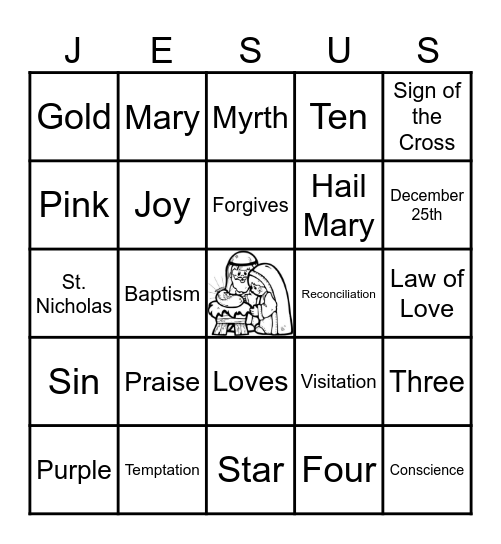 Happy Birthday Jesus Bingo Card
