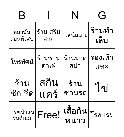 Econ BINGO Card
