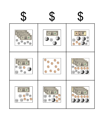 Money Bingo Card