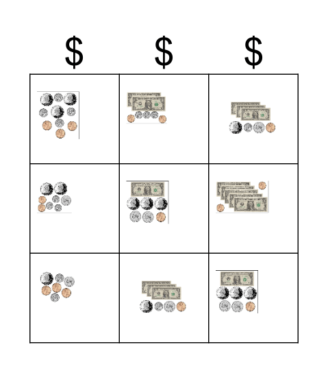 Money Bingo Card