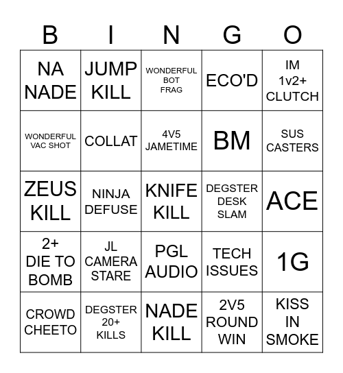 NAVI HEROIC Bingo Card