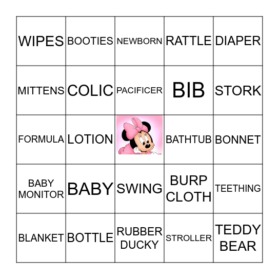 BRIANNA'S BABY SHOWER Bingo Card