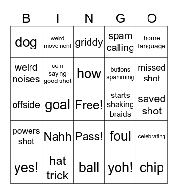 Pontsho bingo Card