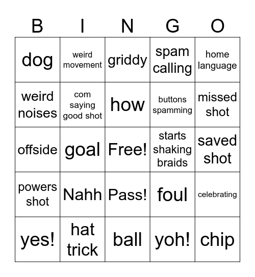 Pontsho bingo Card
