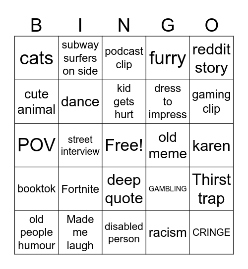 Instagram Reels Bingo for Marwee Bingo Card