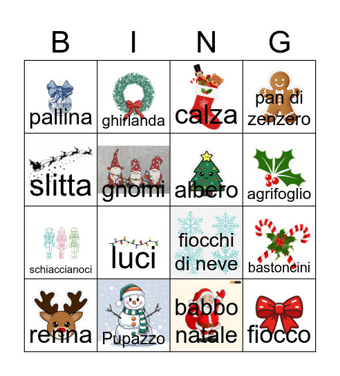 Cartella Natalizia Bingo Card