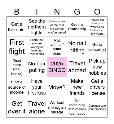 2025 Bingo Card