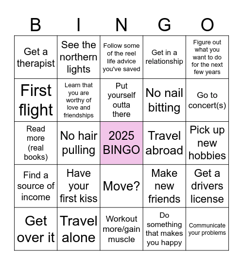 2025 Bingo Card