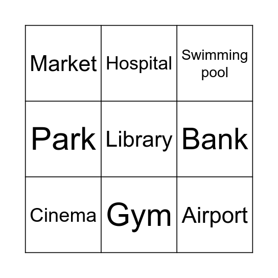 In the City Bingo Card