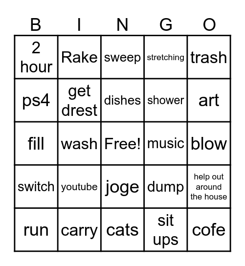 work Bingo Card