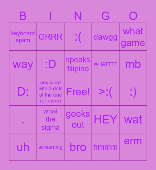 Tres bingo Card