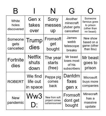2025 Bingo Card