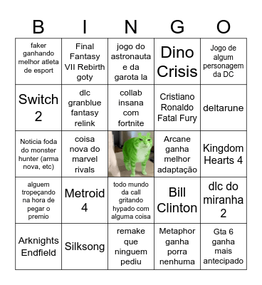 Game Awards Bingo Card