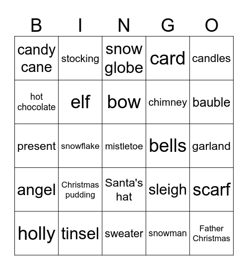 Christmas Bingo Card