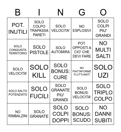 BLUNGI PAINTBALL BINGO Card
