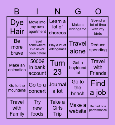 2024 Vision Board Bingo Card