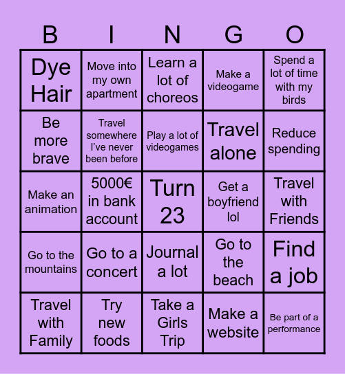 2024 Vision Board Bingo Card