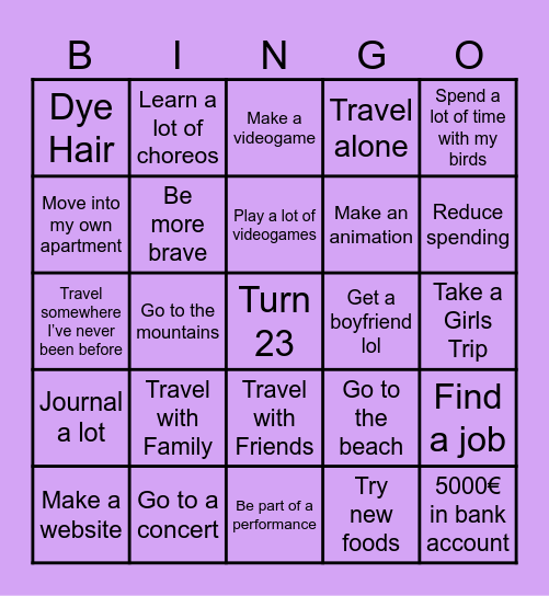 2024 Vision Board Bingo Card